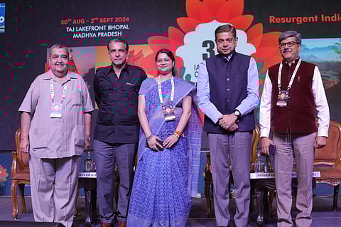 Shri Shukla (first from right) with UP Tourism Special Secretary and IATO Chairman